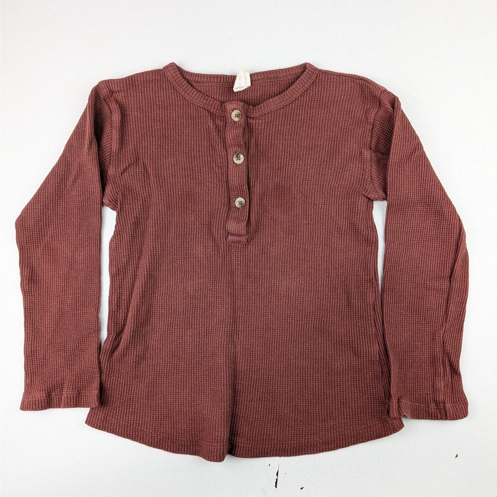 Kate Quinn Cranberry Waffle Henley Shirt Youth 7 (runs small like a 6)
